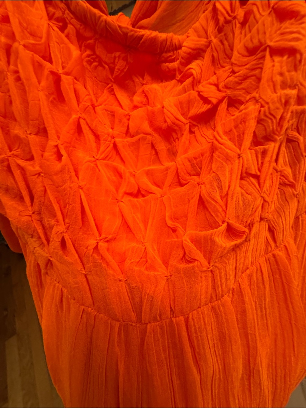 ASOS Orange Tiered Mini Dress with Open Back Tie - Picture 6 of 7